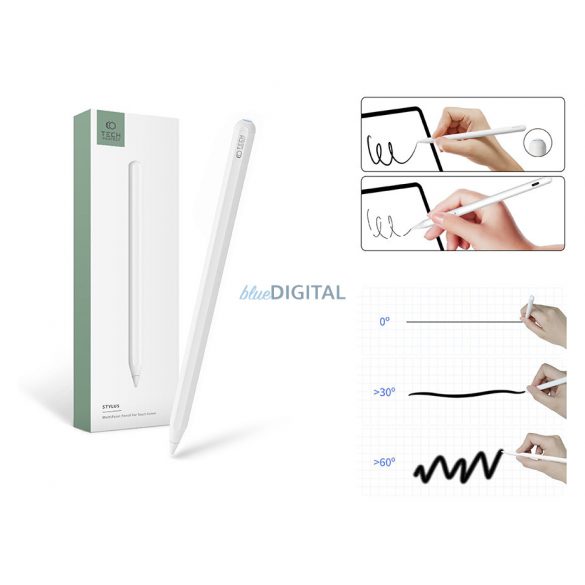 Pix activ Tech-Protect Digital Magnetic Stylus Pen-2 pentru desen, luare de note, pentru dispozitivul Apple iPad - alb