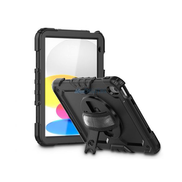 Husă pentru tabletă Apple iPad 10.9 (2022), rezistentă la impact, cu protecție la 360 de grade, sticlă de protecție a ecranului 4H - Tech-Protect Solid 360 - negru (ambalaj ECO)