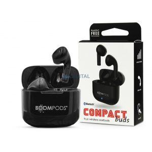 Căști stereo Bluetooth Boompods TWS v5.0 + carcasă de încărcare - Boompods Compact Buds TWS cu carcasă de încărcare - negru