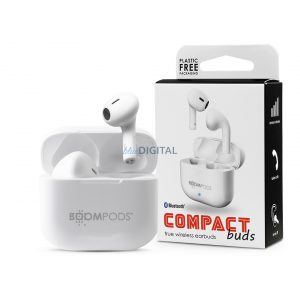 Căști stereo Bluetooth Boompods TWS v5.0 + carcasă de încărcare - Boompods Compact Buds TWS cu carcasă de încărcare - alb