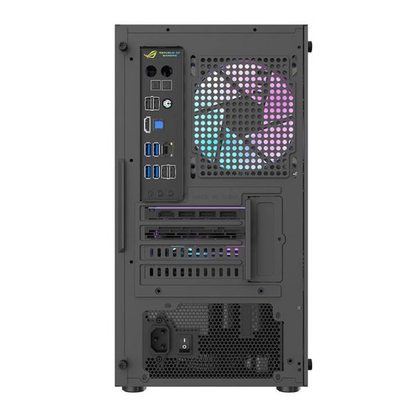 Carcasa computer Aigo AL390 + ventilator RGB (negru)