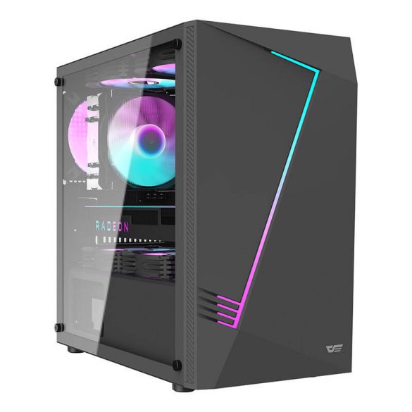 Carcasa computer Aigo AL390 + ventilator RGB (negru)