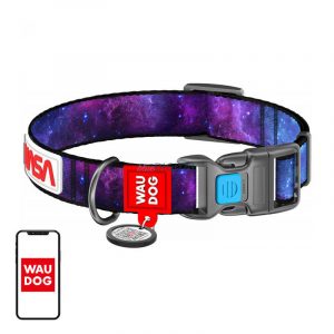 Waudog "NASA21" guler din nylon cu cod QR, mărimea L