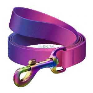 WAUDOG gradient nylon lesă câine, 15mm lățime, 122cm lungime, violet, violet