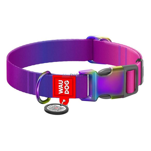 Zgardă din nailon cu cod QR WAUDOG 15 mm lățime, 25-35 cm lungime în violet