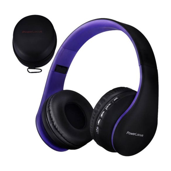 Căști wireless PowerLocus P1 (negru și violet)