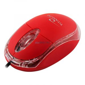 Mouse cu fir din titan Esperanza TM102R (roșu)