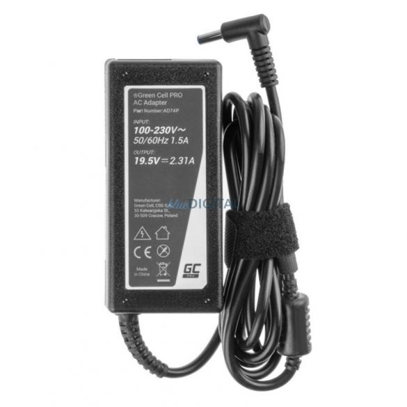 Alimentare Green Cell AD74P PRO 19,5 V 2,31 A 45 W până la HP 250 G2 G3 G4 G5 255 G2 G3 G4 G5, HP ProBook 450 G3 G4 650 G2 G3 G4, HP ProBook 450 G3 G4 G2 G3