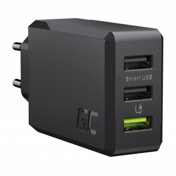 Încărcător wireless Green Cell GC ChargeSource 3 cu încărcătoare Ultra Charge 3xUSB 30W și încărcătoare Smart Charge