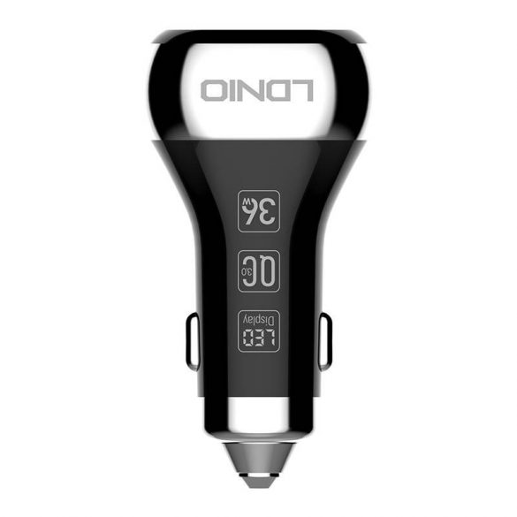 Încărcător auto LDNIO C2 2USB + cablu Lightning