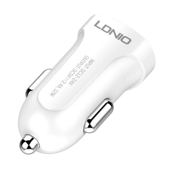 Încărcător auto LDNIO DL-C17 cu conector 1xUSB-A și cablu USB-A - microUSB