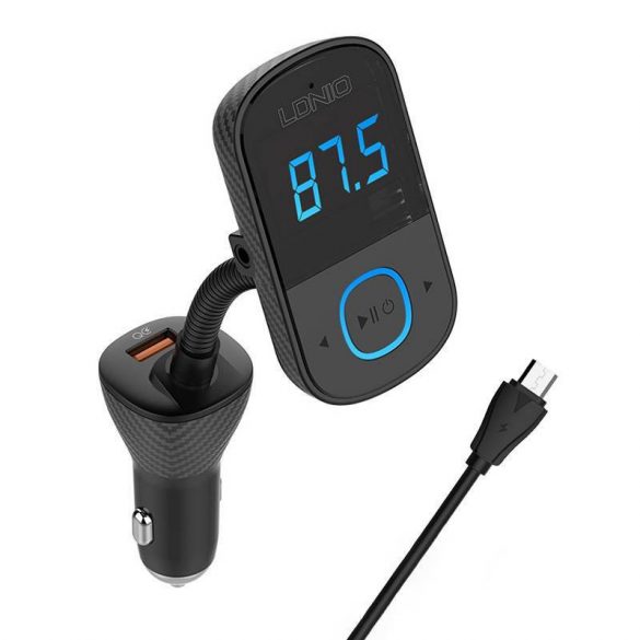 LDNIO Bluetooth C705Q 2USB, USB-C Transmițător FM + cablu MicroUSB