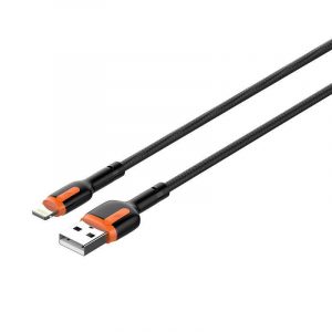 LDNIO LS531, Cablu USB - Lightning 1m (gri-portocaliu)