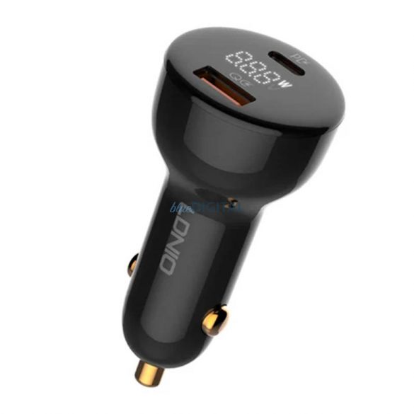 Încărcător auto LDNIO C101 cu conector 1xUSB-A și 1xUSB-C și cablu Type-C - Type-C