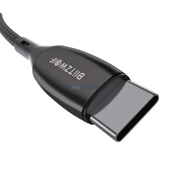 BlitzWolf BW-TC23 USB-C - Cablu de încărcare USB-C cu afișaj, 100 W, 1,8 m (negru)