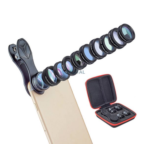 Kit lentile mobile APEXEL APL-DG10 10 în 1 (negru)