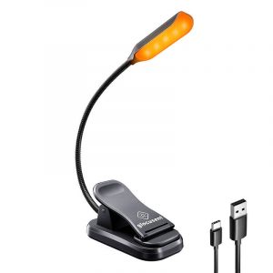 Lampă fără fir Glocusent pentru cărți cu aprindere, USB-C (negru)