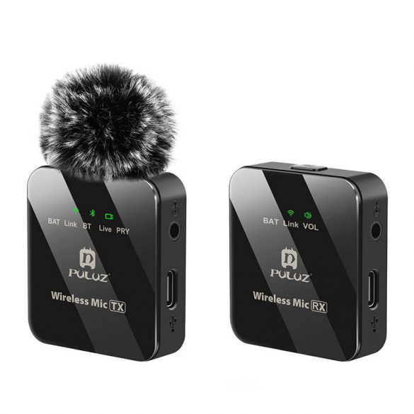 Microfon Lavalier Wireless PULUZ 1 TX + 1 RX