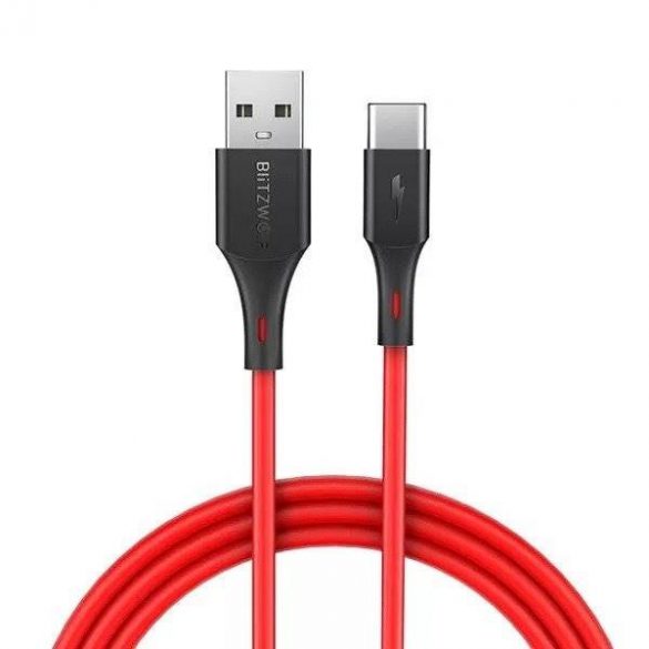 Cablu USB la USB-C BlitzWolf BW-TC15 3A 1,8m (roșu)