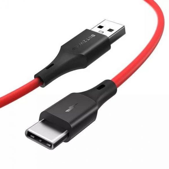 Cablu USB la USB-C BlitzWolf BW-TC15 3A 1,8m (roșu)