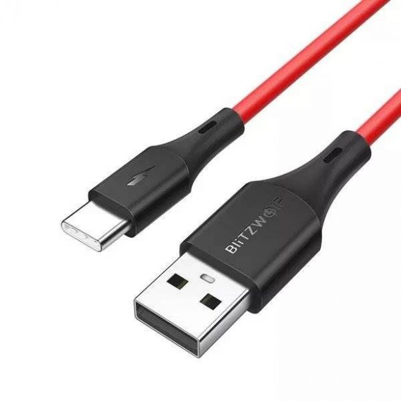 Cablu USB la USB-C BlitzWolf BW-TC15 3A 1,8m (roșu)