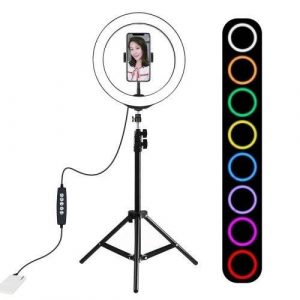 Allvány Puluz 1,1 m cu iluminare LED RGBW 26 cm vlog / stream / smartphone PKT3044