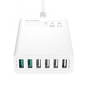 6x USB încărcător Blitzwolf BW-S15, QC 3.0, 60W (alb)