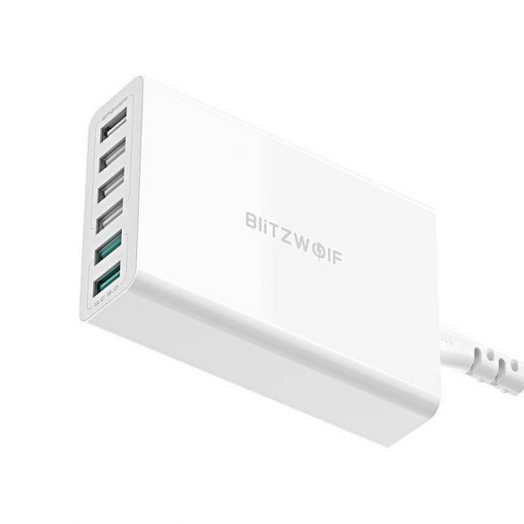 6x USB încărcător Blitzwolf BW-S15, QC 3.0, 60W (alb)