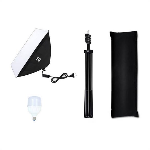 Set studio Puluz Softbox LED 50x70cm, suport, bec LED 1 buc PU5070EU