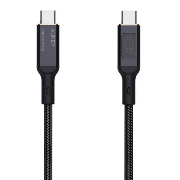 Cablu USB-C la USB-C Aukey CB-MCC101, 100 W, 1 m (negru)