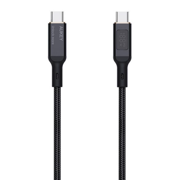 Cablu USB-C la USB-C Aukey CB-MCC102, 100 W, 1,8 m (negru)