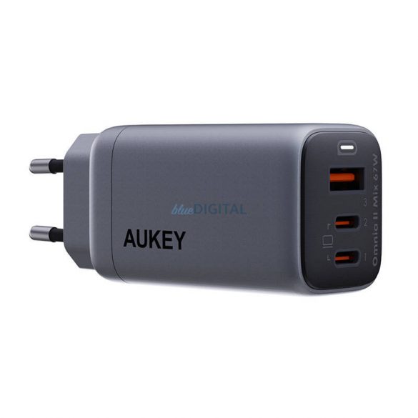 Aukey PA-B6U încărcător de rețea cu conexiuni 1xUSB-A și 2xUSB-C 67W - gri