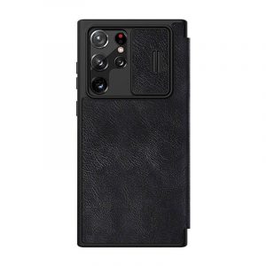 Nillkin Qin piele Pro husă pentru SAMSUNG S22 Ultra (negru)