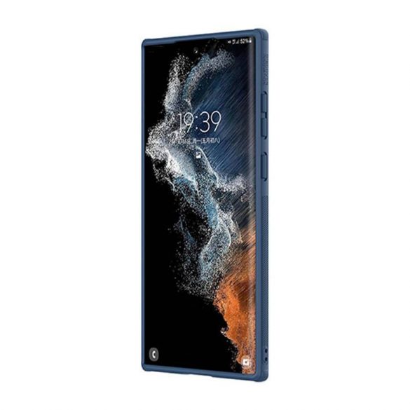 Husă din piele Nillkin CamShield pentru Samsung Galaxy S22 Ultra (albastru)