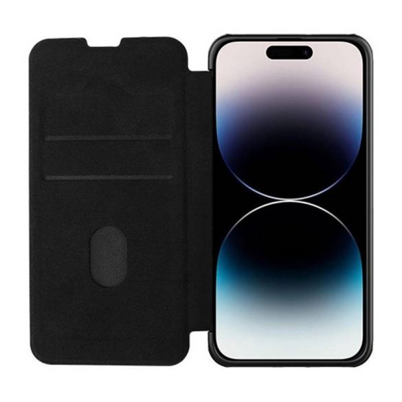 Nillkin Qin Pro Husă din piele pentru iPhone 14 Pro (negru)