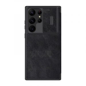 Nillkin Qin piele Pro husă pentru SAMSUNG S23 Ultra (negru)