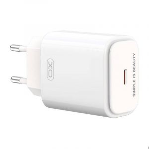 Încărcător de rețea Xo L90B cu conector 1xUSB-C și cablu Type-C - Type-C 18W (alb)