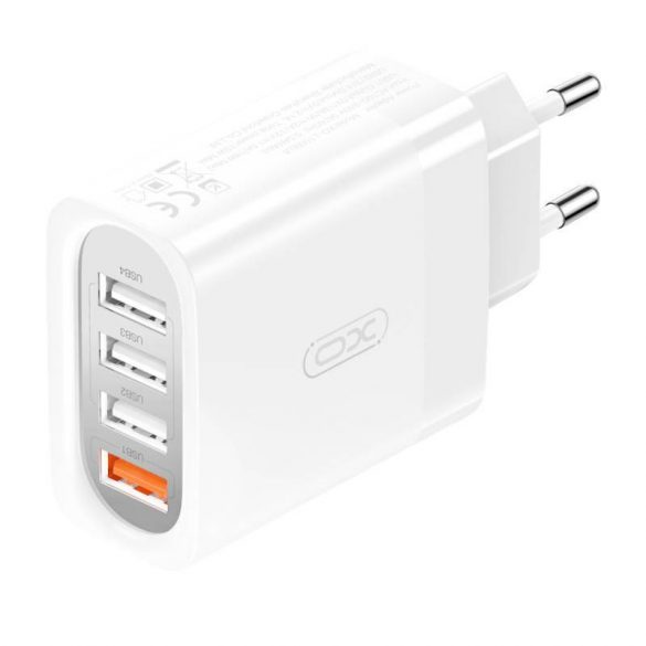 Încărcător de rețea Xo L100 cu conector 4xUSB-A 2,4A (alb)