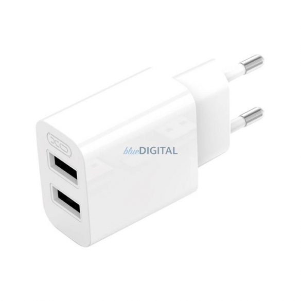 Încărcător de rețea Xo L109 cu conector 2xUSB-A și cablu USB-A - tip C 2,4A alb