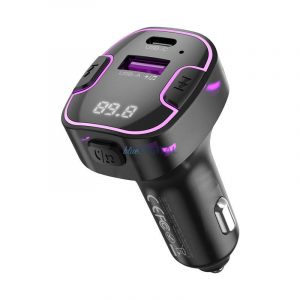 Încărcător auto Xo BCC12 și transmițător FM cu 1xUSB-A și 1xUSB-C conector 3.1A (negru)