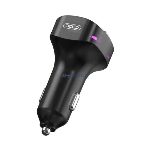 Încărcător auto Xo BCC12 și transmițător FM cu 1xUSB-A și 1xUSB-C conector 3.1A (negru)