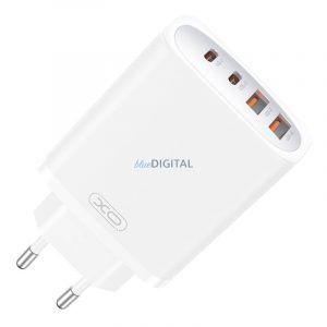 XO CE22 încărcător de rețea cu 2xUSB-A și 2xUSB-C GaN 45W - alb