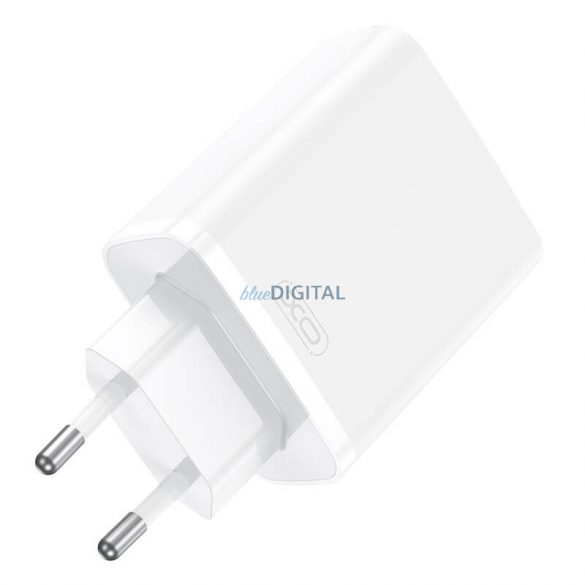 XO CE22 încărcător de rețea cu 2xUSB-A și 2xUSB-C GaN 45W - alb