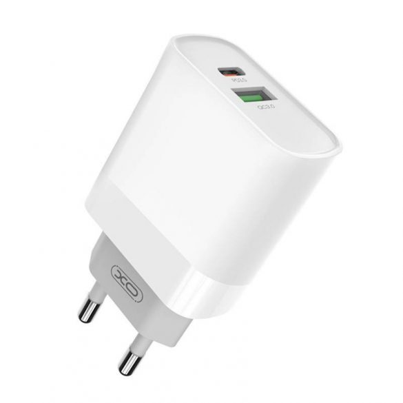 Încărcător de perete XO L64, USB + USB-C, 20W (alb)