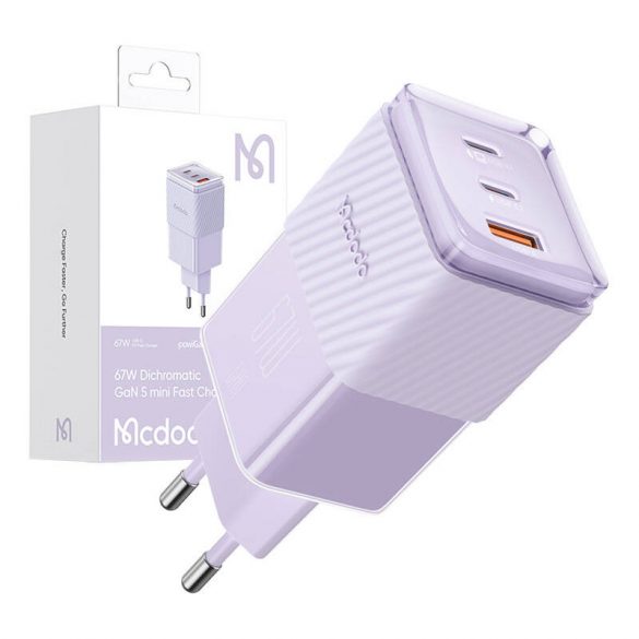 Încărcător GaN 67W Mcdodo CH-1502 2x USB-C, USB-A (violet)