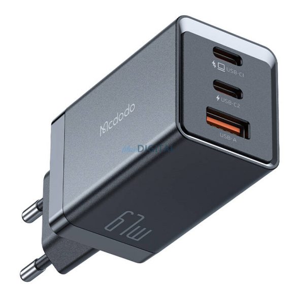 Incarcator de perete Mcdodo CH-1544 GaN, 2x USB-C, 1x USB, 67W + cablu USB-C USB-C (negru)