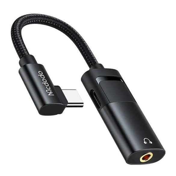 USB-C la AUX mini jack 3.5mm + adaptor USB-C, Mcdodo CA-1880 (negru)