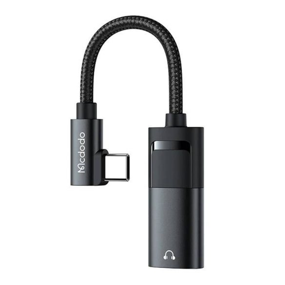 USB-C la AUX mini jack 3.5mm + adaptor USB-C, Mcdodo CA-1880 (negru)