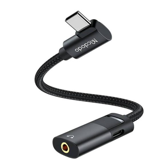 USB-C la AUX mini jack 3.5mm + adaptor USB-C, Mcdodo CA-1880 (negru)