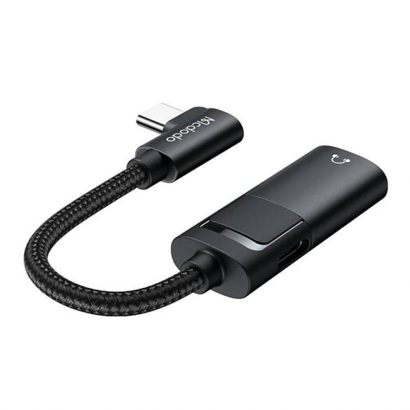 USB-C la AUX mini jack 3.5mm + adaptor USB-C, Mcdodo CA-1880 (negru)